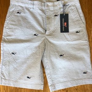 BMWT boys size 14 seersucker shorts with whales